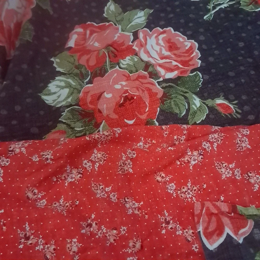 Pioneer Woman Rose Garden Duvet Full/Queen Shams Black Red Floral dark romance